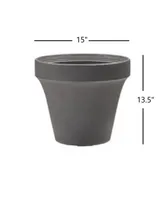 Crescent Garden B08815M193 Ridge Planter Smoke 15 Inch