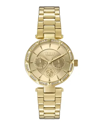 Versus Versace Sertie Women's Multifunction Quartz Movement and Ion Plating Yellow Gold-Tone Bracelet Watch 36mm