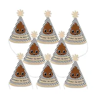 Party 'Til You're Pooped - Mini Cone Poop Emoji Small Party Hats - Set of 8