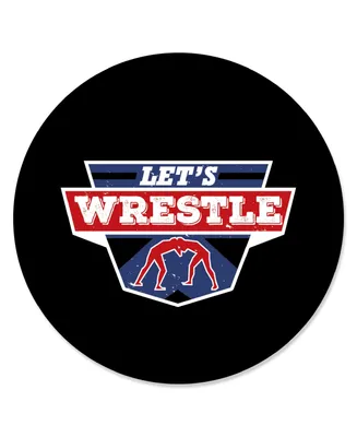 Own the Mat - Wrestling - Party Circle Sticker Labels - 24 Ct