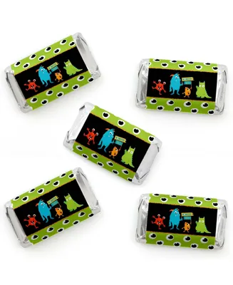 Monster Bash - Mini Candy Bar Wrapper Stickers - Party Small Favors - 40 Ct