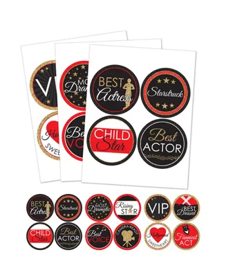 Red Carpet Hollywood - Funny Name Tags - Award Party Badges Sticker Set of 12