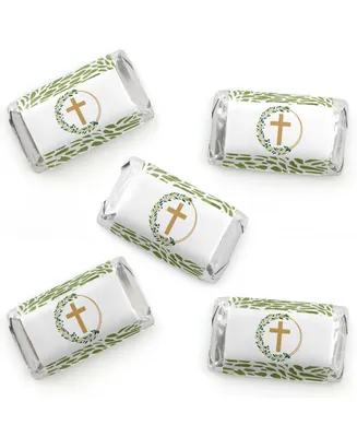 Elegant Cross - Mini Candy Bar Wrapper Stickers - Religious Small Favors - 40 Ct
