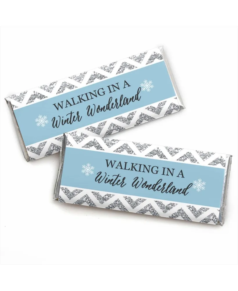 Big Dot Of Happiness Winter Wonderland - Candy Bar Wrappers Snowflake Party  Favors - Set of 24