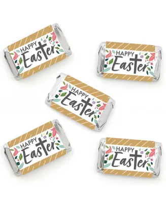 Religious Easter - Mini Candy Bar Wrapper Stickers Christian Party Favors 40 Ct