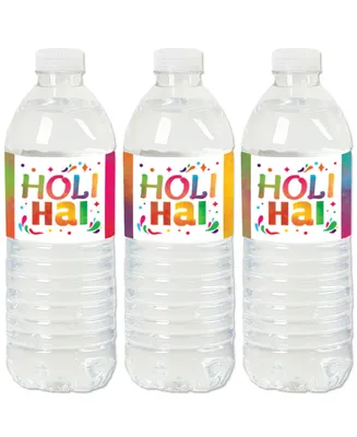 Holi Hai - Festival of Colors Party Water Bottle Sticker Labels - Set of 20 - Assorted Pre