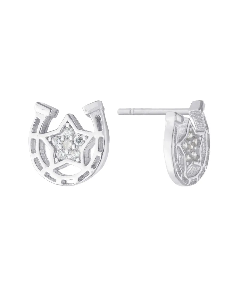 Giani Bernini Cubic Zirconia Halo Stud Earrings in Sterling Silver