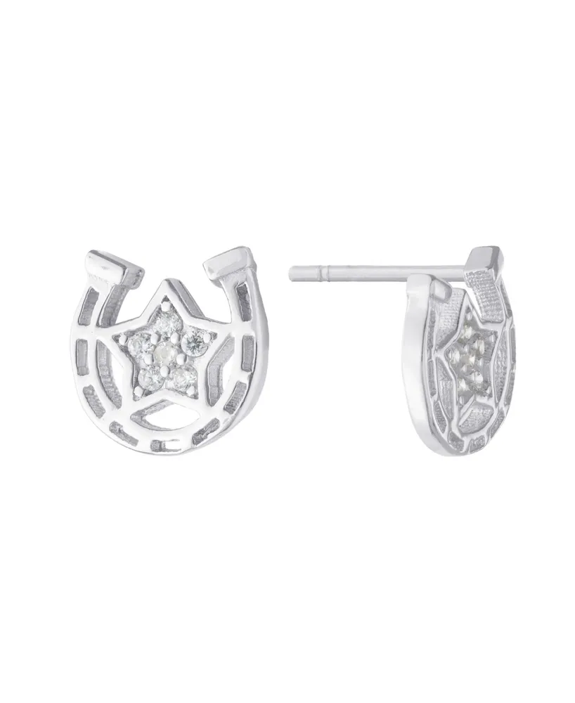 Giani Bernini Cubic Zirconia (0.02 ct.t.w) Horseshoe Stud Earrings in Sterling Silver