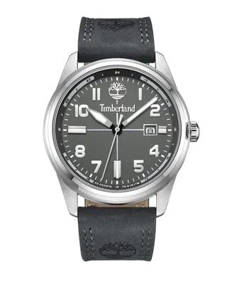 Timberland Men's Northbridge Gray Dark Genuine Leather Strap Watch, 45mm