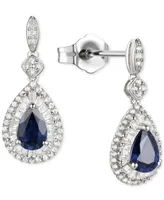 Ruby (1 ct. t.w.) & Diamond (3/8 ct. t.w.) Pear Drop Earrings in 14k Gold (Also in Emerald & Sapphire)