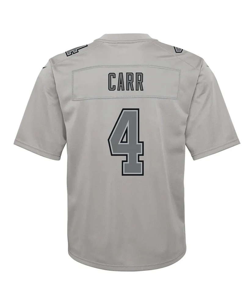 Big Boys Nike Derek Carr Gray Las Vegas Raiders Atmosphere Game Jersey