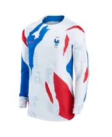 Men's Nike White France National Team Pre-Match Long Sleeve Top