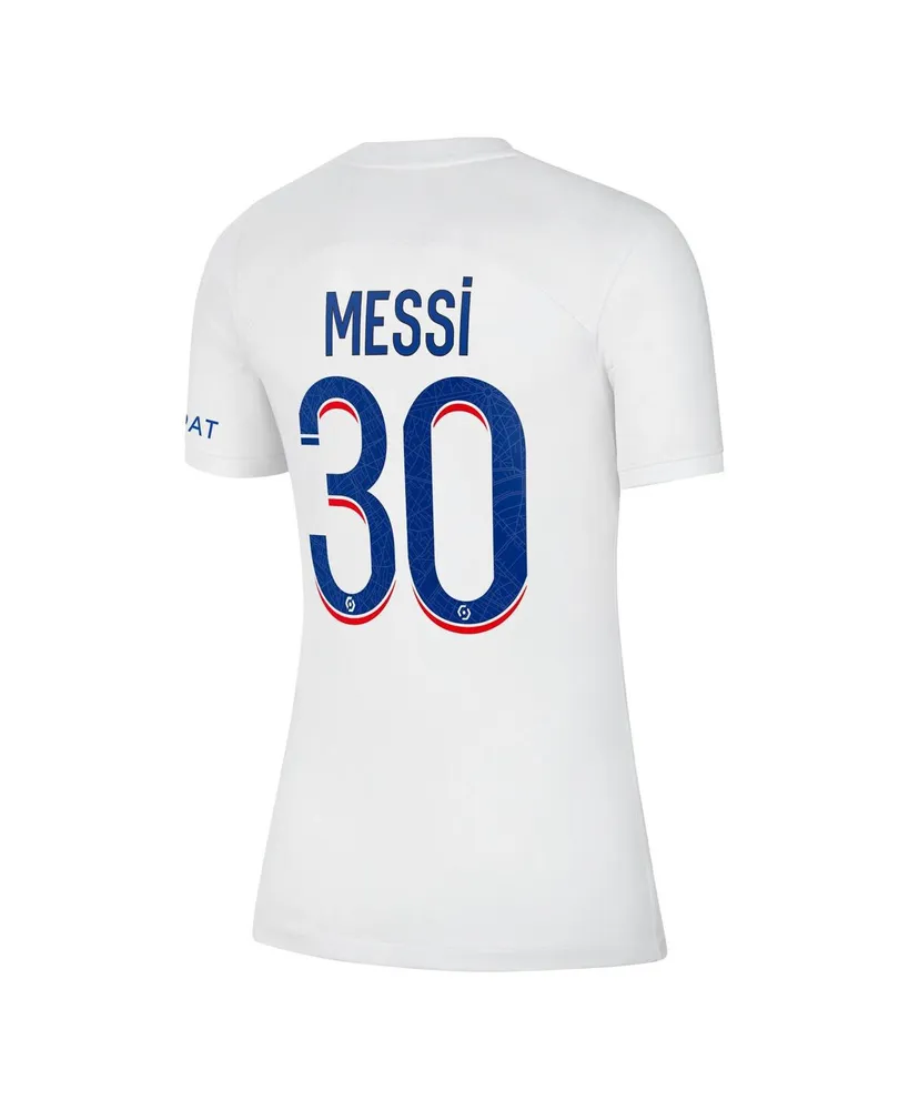 Women's Nike Lionel Messi White Paris Saint-Germain 2022/23 Third Breathe Stadium Replica Player Jersey