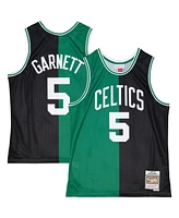 Men's Mitchell & Ness Kevin Garnett Black, Kelly Green Boston Celtics Hardwood Classics 2007-08 Split Swingman Jersey