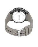 Kenneth Cole Reaction Men's Ana-digi Gray Silicon Strap Watch, 46mm