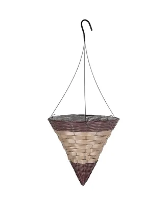 Gardener's Select Cone Hanging Basket, Dark Brown with Tan Band