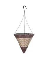 Gardener's Select Cone Hanging Basket, Dark Brown with Tan Band