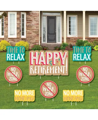 Retirement - Outdoor Lawn Decor - Retirement Party Yard Signs - Set of 8