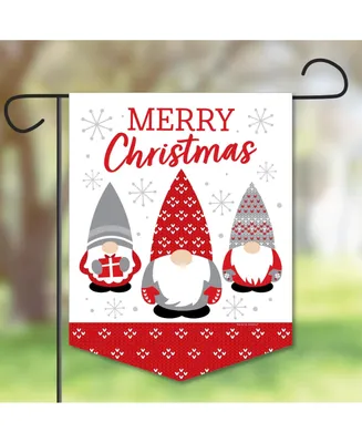 Christmas Gnomes - Outdoor Decor - Double-Sided Holiday Garden Flag 12 x 15.25"