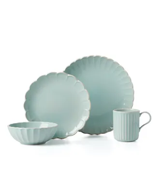 French Perle Scallop 4 Piece Place Setting