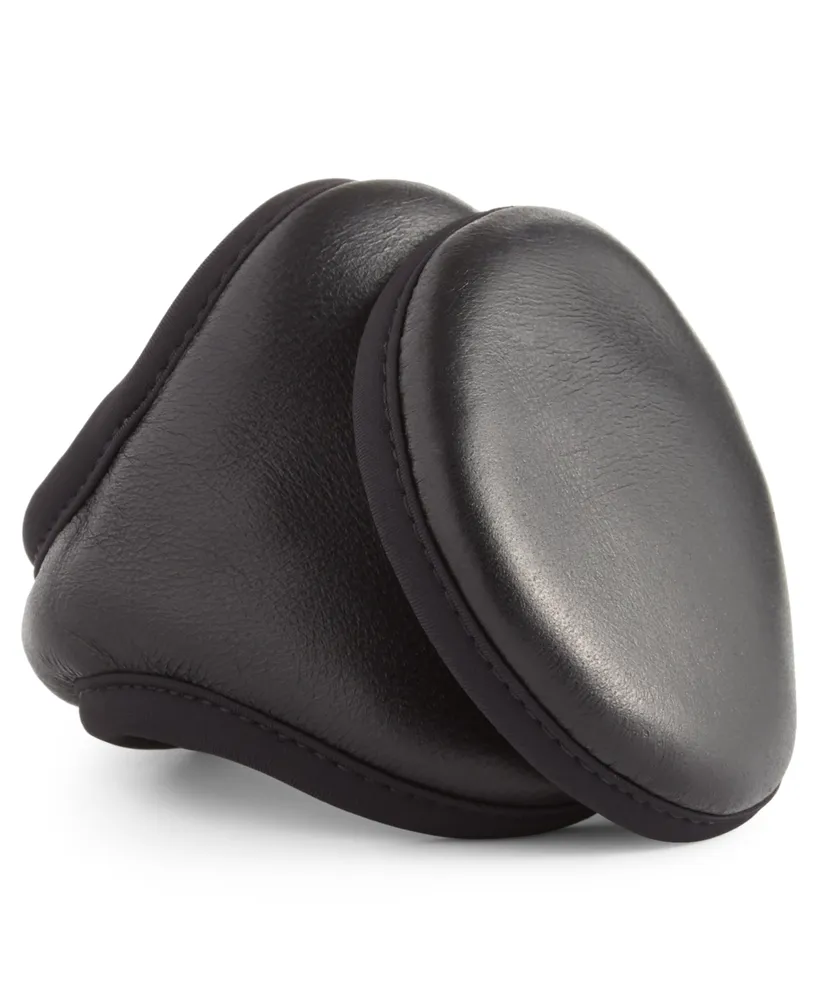 Ur Gloves Men's Black Leather Ear Warmers