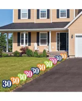 30th Birthday - Cheerful Happy Birthday - Lawn Decor - Outdoor Yard Decor 10 Pc