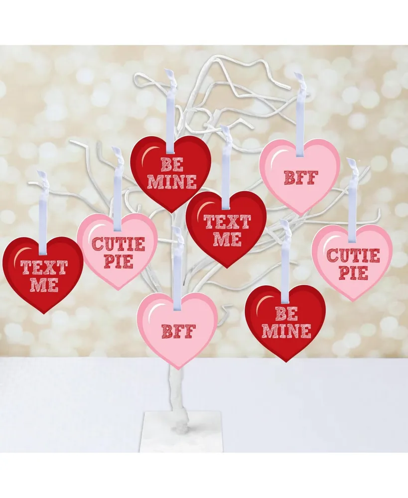 Conversation Hearts - Valentine's Day Decorations - Tree Ornaments - Set of 12