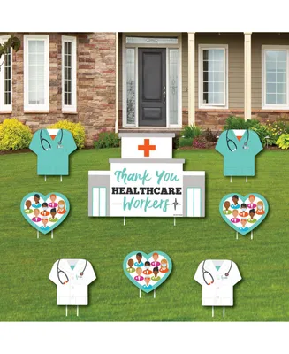 Thank You Healthcare Workers - Yard Sign & Outdoor Lawn Decor - Set of 8