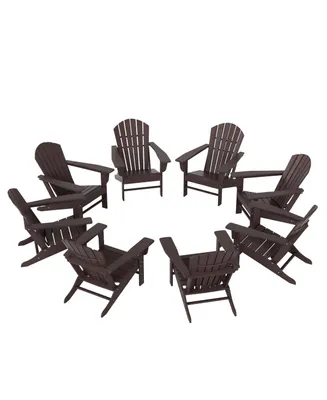 All-Weather Contoured Outdoor Poly Adirondack Chair (Set of 8)