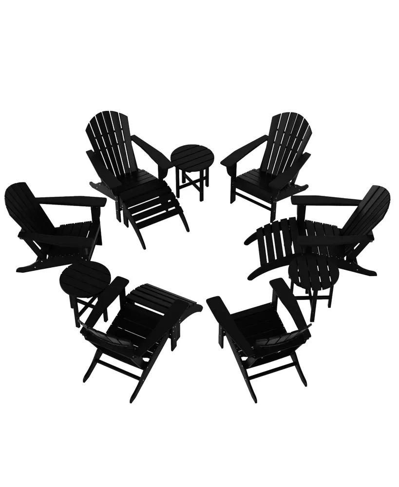 12 Piece Set Outdoor Adirondack Chair With Ottoman Side Table