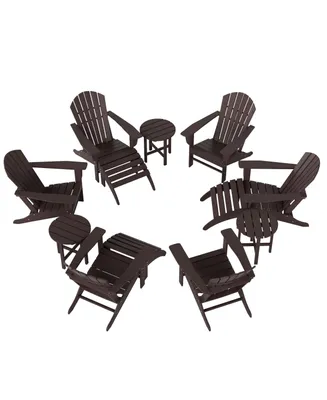 12 Piece Set Outdoor Adirondack Chair With Ottoman Side Table