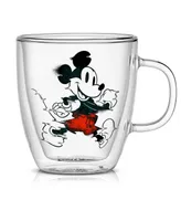 JoyJolt Mickey Mouse Glitch Double Wall Coffee Mugs, 2 Piece