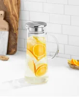 JoyJolt Breeze Glass Pitcher with Stainless Steel Lid