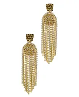 Adornia 14K Gold-Tone Plated Deco-Inspired Crystal Cascade Earrings