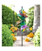 Evergreen Colorful Vertical Spiral Metal Wind Spinner