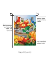 Evergreen Apples and Pumpkins Garden Suede Flag