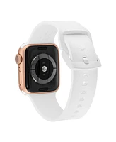 WITHit White Silicone Keeperless Band designed for Apple Watch 42mm (Series 1-3 only) & 44/45/46/49mm (Ultra & Ultra 2)