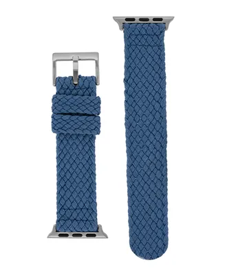 WITHit Women's Blue Woven Perlon Band Compatible with 38/40/41mm Apple Watch - Blue, Silver