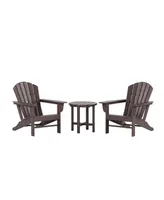 WestinTrends 3-Piece Patio Adirondack Chairs with Round Side Table Set