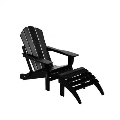WestinTrends Classic Folding Adirondack Chair with Footrest Ottoman Set