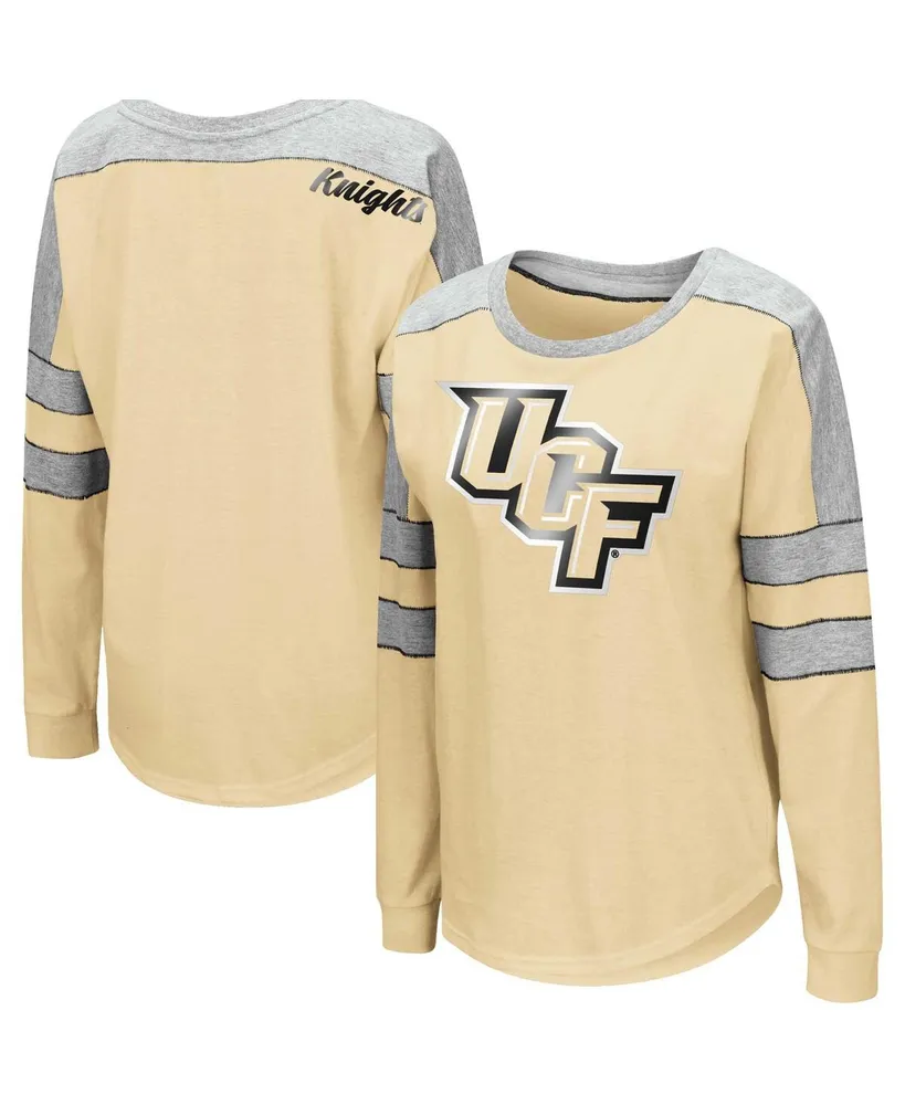 Women's Colosseum Ucf Knights Gold Trey Dolman Long Sleeve T-shirt