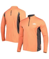 Men's Colosseum Heathered Orange, Black Oklahoma State Cowboys Audible Quarter-Zip Pullover Windshirt Jacket