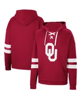 Men's Colosseum Crimson Oklahoma Sooners Lace-Up 4.0 Pullover Hoodie