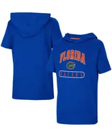 Big Boys Colosseum Heather Royal Florida Gators Varsity Hooded T-shirt