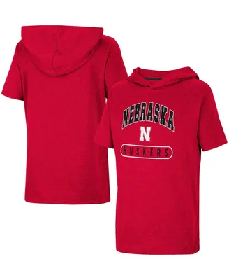 Big Boys Colosseum Scarlet Nebraska Huskers Varsity Hooded T-shirt