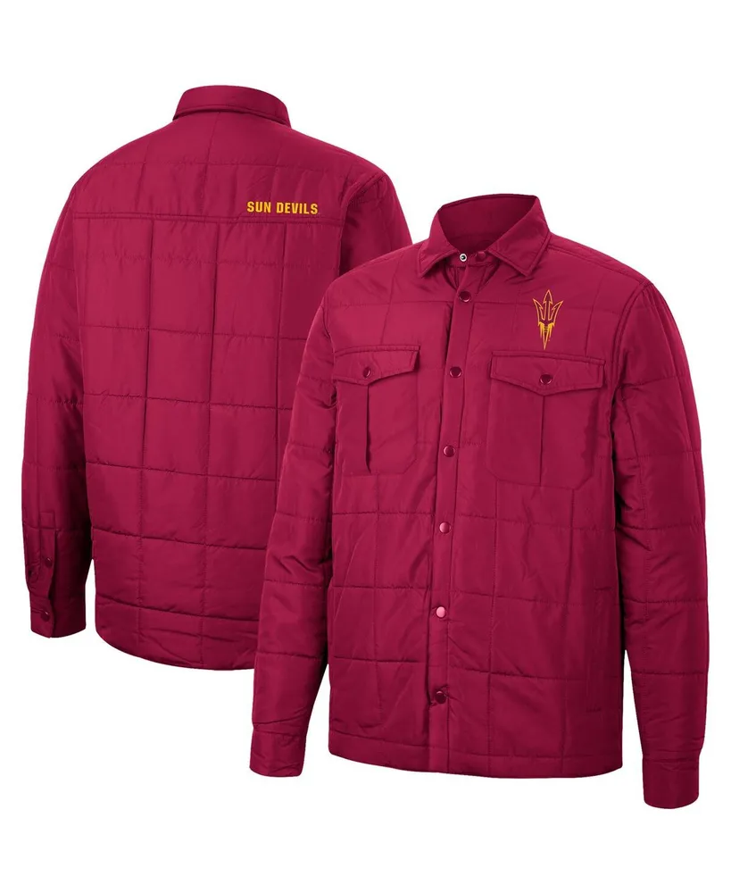 Men's Colosseum Maroon Arizona State Sun Devils Detonate Quilted Full-Snap Jacket