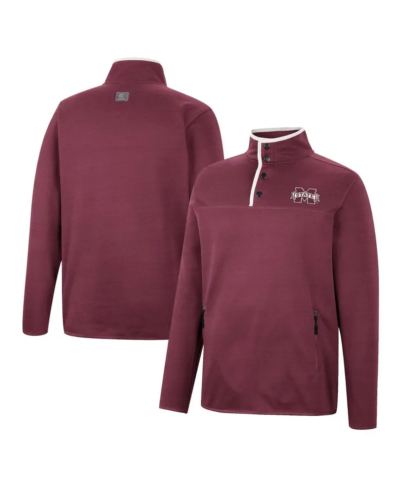 Men's Colosseum Maroon Mississippi State Bulldogs Rebound Quarter-Snap Jacket