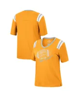 Women's Colosseum Heathered Tennessee Orange Tennessee Volunteers 15 Min Early Football V-Neck T-shirt