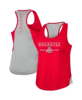 Women's Colosseum Scarlet Ohio State Buckeyes Sachs 2-Hit Scoop Neck Racerback Tank Top