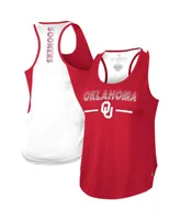 Women's Colosseum Crimson Oklahoma Sooners Sachs 2-Hit Scoop Neck Racerback Tank Top